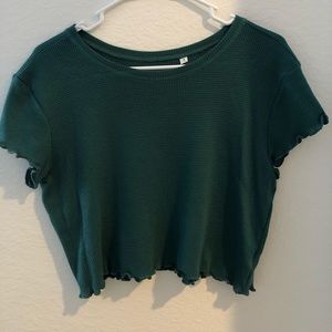 ribbed dark green crop top